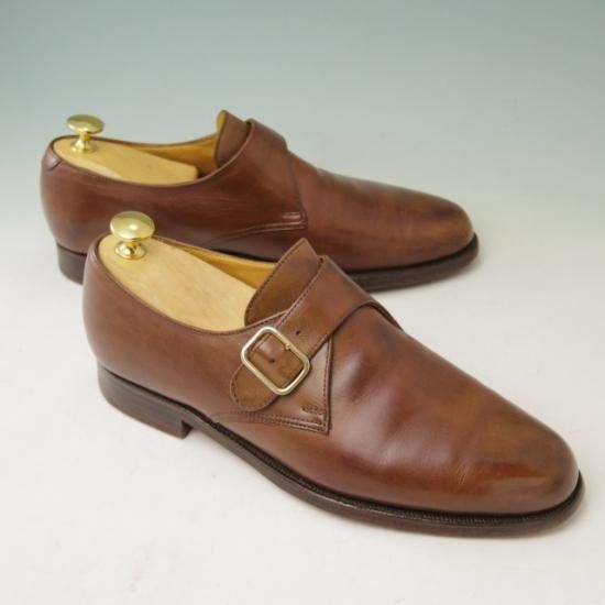 極上★クロケット&ジョーンズ UK6/US6.5E【貴重★ブルックスブラザーズ別注/Peal&co】240ラスト/モンクストラップ/カーフ/茶/メンズ/Crockett&Jones★a355