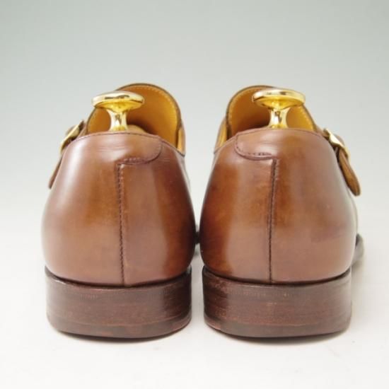 極上★クロケット&ジョーンズ UK6/US6.5E【貴重★ブルックスブラザーズ別注/Peal&co】240ラスト/モンクストラップ/カーフ/茶/メンズ/Crockett&Jones★a355