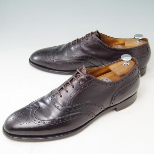 極上★エドワードグリーン UK10程度【定価￥174,900-★フルブローグ/MALVERN】Made byロゴ/マルバーン/202ラスト/カーフ/濃茶/EDWARD GREEN★a353