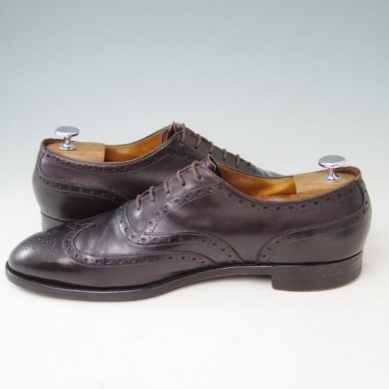 極上★エドワードグリーン UK10程度【定価￥174,900-★フルブローグ/MALVERN】Made byロゴ/マルバーン/202ラスト/カーフ/濃茶/EDWARD GREEN★a353