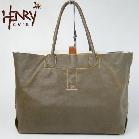 極上★アンリークイール/HENRY CUIR【★鞄】 レザー トートバッグ★N4547