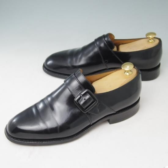 ★チャーチ 60F/UK6【旧チャーチ★ブックバインダーカーフ/73ラスト】Westbury/3都市ロゴ/モンクストラップ/黒/メンズ/Church's★a367