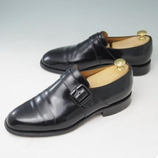 ★チャーチ 60F/UK6【旧チャーチ★ブックバインダーカーフ/73ラスト】Westbury/3都市ロゴ/モンクストラップ/黒/メンズ/Church's★a367