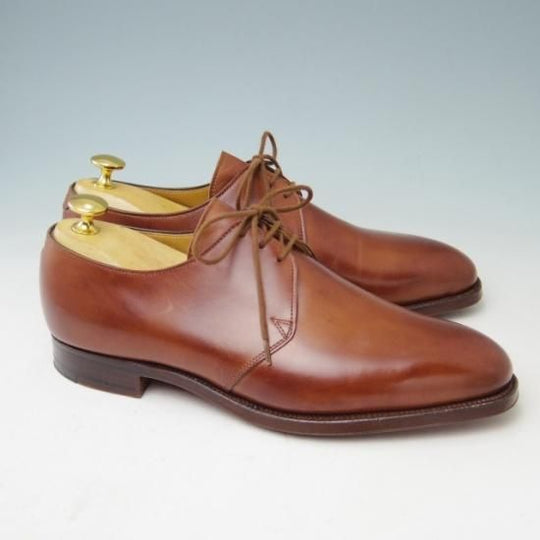 極美品★クロケット&ジョーンズ6.5E【★DARTMOUTH/318ラスト/プレーントゥ/Vフロント/カーフ/茶】Crockett&Jones★a369