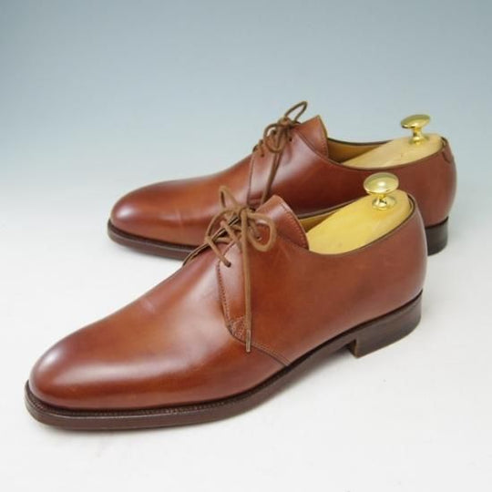 極美品★クロケット&ジョーンズ6.5E【★DARTMOUTH/318ラスト/プレーントゥ/Vフロント/カーフ/茶】Crockett&Jones★a369