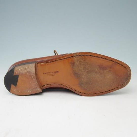 極美品★クロケット&ジョーンズ6.5E【★DARTMOUTH/318ラスト/プレーントゥ/Vフロント/カーフ/茶】Crockett&Jones★a369