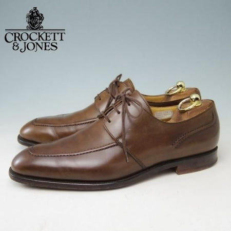 美品★クロケット&ジョーンズ UK7.5/US8E【★(米)ラルフローレン別注/POLO Ralph Lauren】Uチップ/カーフ/濃茶/メンズ/Crockett&Jones★a370