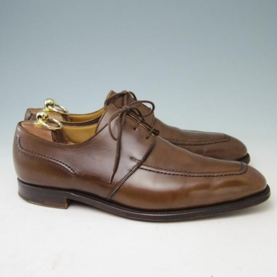 美品★クロケット&ジョーンズ UK7.5/US8E【★(米)ラルフローレン別注/POLO Ralph Lauren】Uチップ/カーフ/濃茶/メンズ/Crockett&Jones★a370