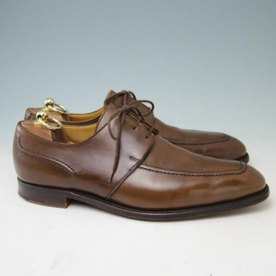 美品★クロケット&ジョーンズ UK7.5/US8E【★(米)ラルフローレン別注/POLO Ralph Lauren】Uチップ/カーフ/濃茶/メンズ/Crockett&Jones★a370