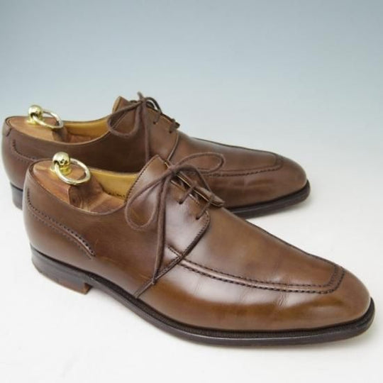 美品★クロケット&ジョーンズ UK7.5/US8E【★(米)ラルフローレン別注/POLO Ralph Lauren】Uチップ/カーフ/濃茶/メンズ/Crockett&Jones★a370