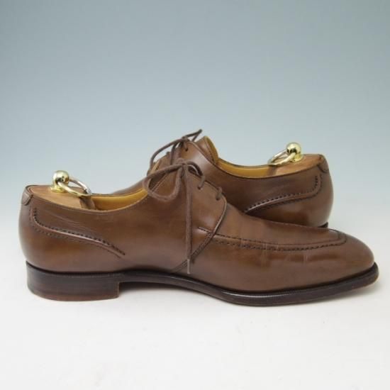 美品★クロケット&ジョーンズ UK7.5/US8E【★(米)ラルフローレン別注/POLO Ralph Lauren】Uチップ/カーフ/濃茶/メンズ/Crockett&Jones★a370