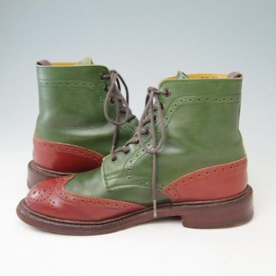 極上★トリッカーズ(レディース) SIZE 4.5【コンビ仕様★カントリーブーツ/5180】カーフ/緑×赤/Tricker's★a371