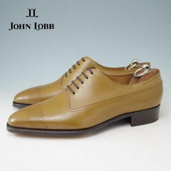 極美品★ジョンロブ7.5E【定価20万円以上★プレステージライン/HEMSBY/8000ラスト】オックスフォード/カーフ/茶/メンズ/JOHN LOBB★a376