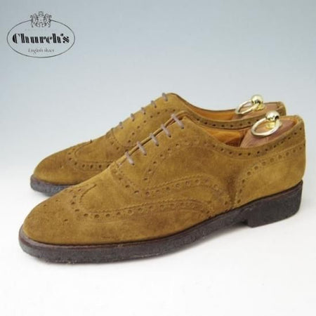 ★チャーチ85F/UK8.5【定価￥86,900-★FAIRFIELD/81ラスト】フェアフィールド/フルブローグ/スエード/マラッカ色/メンズ/Church's★a380