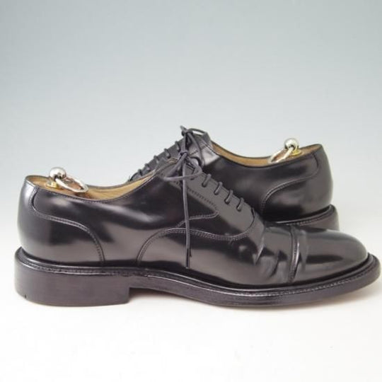 極上★チャーチ 75G/UK7.5【貴重★100ラスト/LANCASTER】ランカスター/4都市ロゴ/ストレートチップ/カーフ/黒/メンズ/Church's★a381