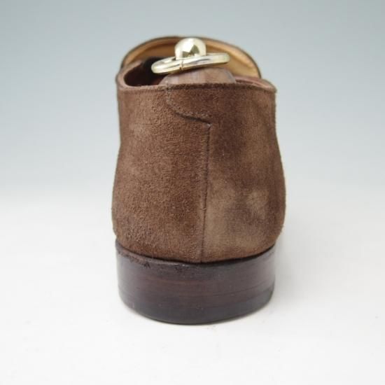美品★クロケット&ジョーンズ 7E【★ハンドグレードライン/KEMPTON】センターエラスティック/スエード/茶/メンズ/Crockett&Jones★a383
