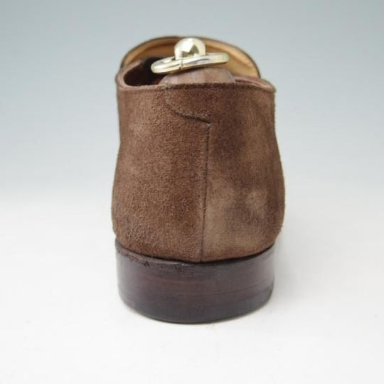 美品★クロケット&ジョーンズ 7E【★ハンドグレードライン/KEMPTON】センターエラスティック/スエード/茶/メンズ/Crockett&Jones★a383