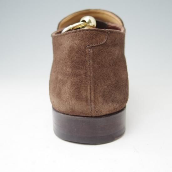 美品★クロケット&ジョーンズ 7E【★ハンドグレードライン/KEMPTON】センターエラスティック/スエード/茶/メンズ/Crockett&Jones★a383