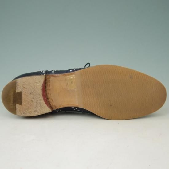 極美品★チャーチ(レディース) SIZE 37【貴重★山羊革/NAPPA AVUATOR/バーウッド】BURWOOD/スタッズ/紺/Church's★a396