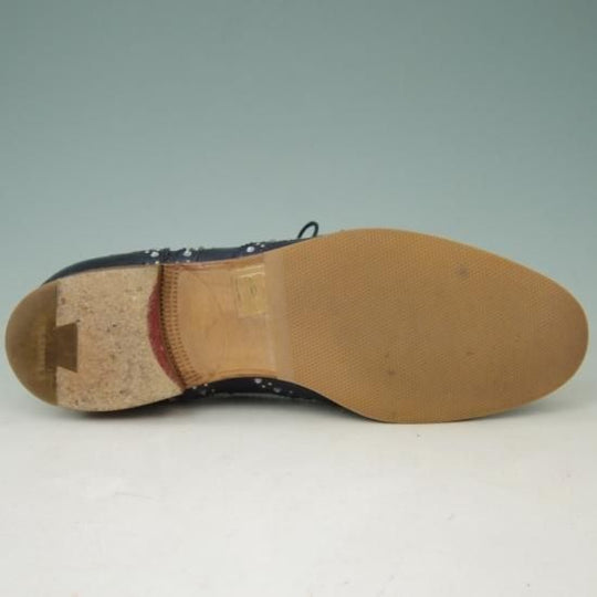 極美品★チャーチ(レディース) SIZE 37【貴重★山羊革/NAPPA AVUATOR/バーウッド】BURWOOD/スタッズ/紺/Church's★a396