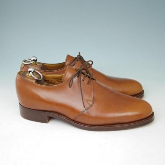 美品★クロケット&ジョーンズ 7.5E【★DARTMOUTH/318ラスト/プレーントゥ/Vフロント/カーフ/茶】Crockett&Jones★a398