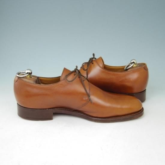 美品★クロケット&ジョーンズ 7.5E【★DARTMOUTH/318ラスト/プレーントゥ/Vフロント/カーフ/茶】Crockett&Jones★a398