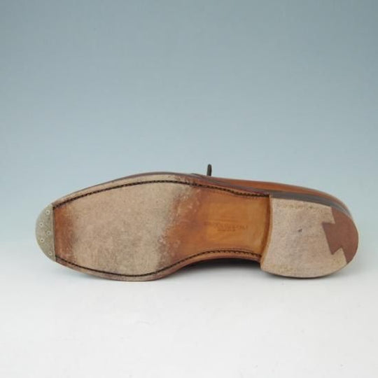 美品★クロケット&ジョーンズ 7.5E【★DARTMOUTH/318ラスト/プレーントゥ/Vフロント/カーフ/茶】Crockett&Jones★a398