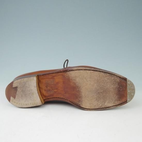 美品★クロケット&ジョーンズ 7.5E【★DARTMOUTH/318ラスト/プレーントゥ/Vフロント/カーフ/茶】Crockett&Jones★a398
