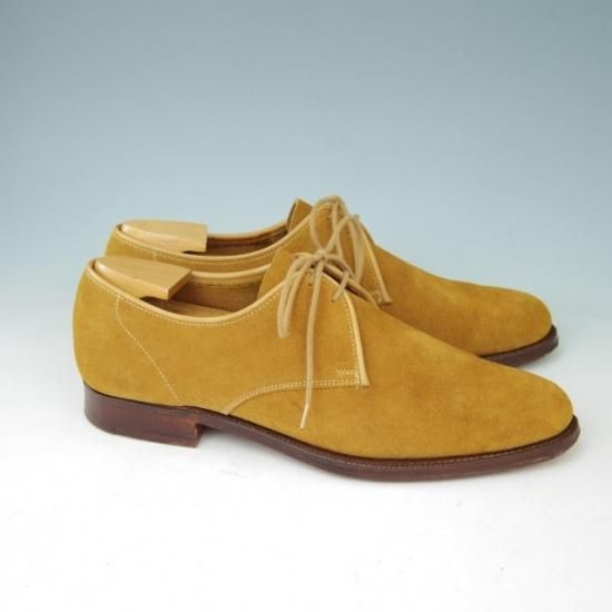 極美品★クロケット&ジョーンズ7D【★Tomorrowland/トゥモローランド別注】プレーントゥ/Vフロント/スエード/茶/Crockett&Jones★a400