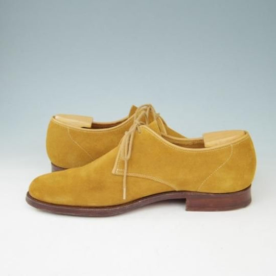極美品★クロケット&ジョーンズ7D【★Tomorrowland/トゥモローランド別注】プレーントゥ/Vフロント/スエード/茶/Crockett&Jones★a400