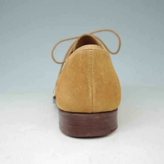 極美品★クロケット&ジョーンズ7D【★Tomorrowland/トゥモローランド別注】プレーントゥ/Vフロント/スエード/茶/Crockett&Jones★a400
