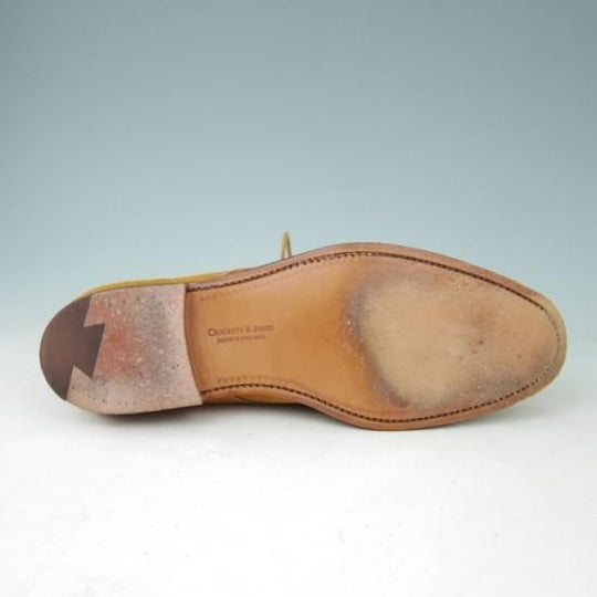 極美品★クロケット&ジョーンズ7D【★Tomorrowland/トゥモローランド別注】プレーントゥ/Vフロント/スエード/茶/Crockett&Jones★a400