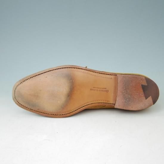 極美品★クロケット&ジョーンズ7D【★Tomorrowland/トゥモローランド別注】プレーントゥ/Vフロント/スエード/茶/Crockett&Jones★a400