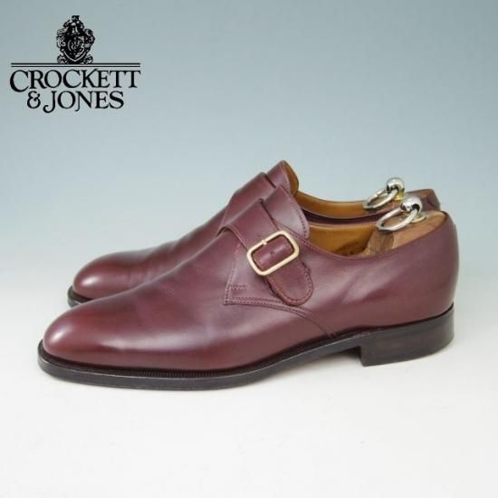 美品★クロケット&ジョーンズ 7.5E【★ユナイテッドアローズ/UNITED ARROWS別注】GROSVENOR/モンクストラップ/カーフ/赤茶/Crockett&Jones★a401