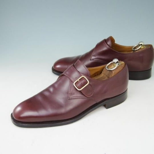 美品★クロケット&ジョーンズ 7.5E【★ユナイテッドアローズ/UNITED ARROWS別注】GROSVENOR/モンクストラップ/カーフ/赤茶/Crockett&Jones★a401
