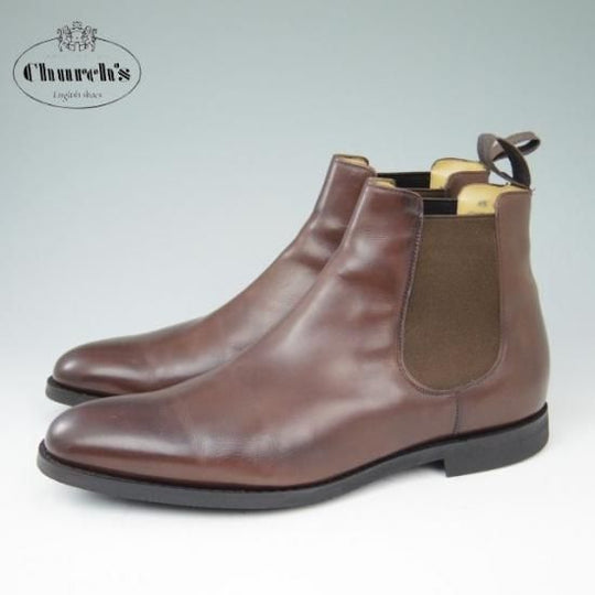 極美品★チャーチ85G/UK8.5【★サイドゴアブーツ/ELY】138ラスト/カーフ/黒/4都市ロゴ/メンズ/Church's★a411