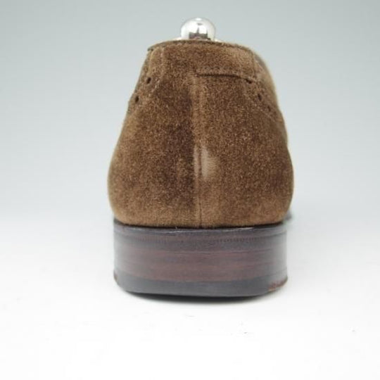 極上★クロケット&ジョーンズ 7.5E【★フルブローグ/LAMBETH】スエード/茶/メンズ/Crockett&Jones★a416