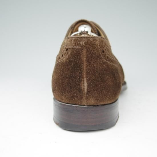 極上★クロケット&ジョーンズ 7.5E【★フルブローグ/LAMBETH】スエード/茶/メンズ/Crockett&Jones★a416