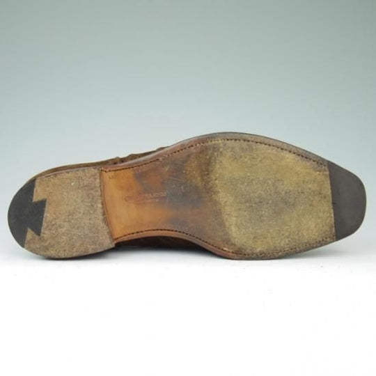極上★クロケット&ジョーンズ 7.5E【★フルブローグ/LAMBETH】スエード/茶/メンズ/Crockett&Jones★a416