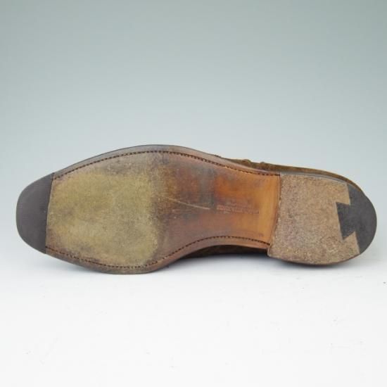 極上★クロケット&ジョーンズ 7.5E【★フルブローグ/LAMBETH】スエード/茶/メンズ/Crockett&Jones★a416