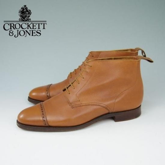 極美品★クロケット&ジョーンズ 8D【★UNITED ARROWS/ユナイテッドアローズ別注】SHANNON/ブーツ/カーフ/茶/メンズ/Crockett&Jones★a429