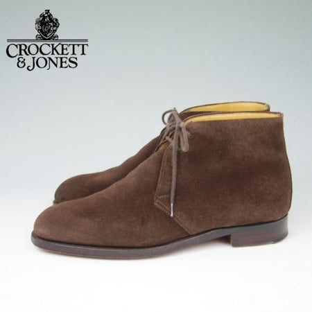 極美品★クロケット&ジョーンズ 5.5E【★チャートシー/CHERTSEY】チャッカブーツ/224ラスト/スエード/濃茶/Crockett&Jones★a432