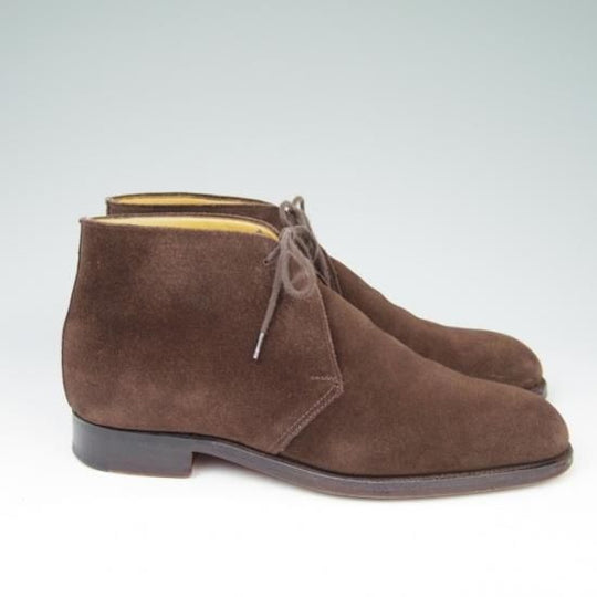 極美品★クロケット&ジョーンズ 5.5E【★チャートシー/CHERTSEY】チャッカブーツ/224ラスト/スエード/濃茶/Crockett&Jones★a432