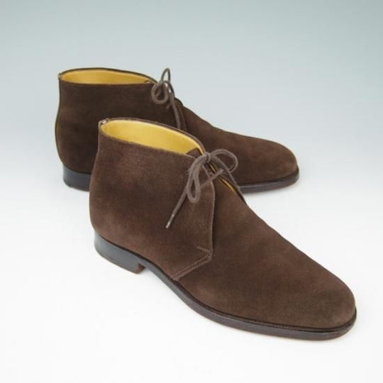 極美品★クロケット&ジョーンズ 5.5E【★チャートシー/CHERTSEY】チャッカブーツ/224ラスト/スエード/濃茶/Crockett&Jones★a432