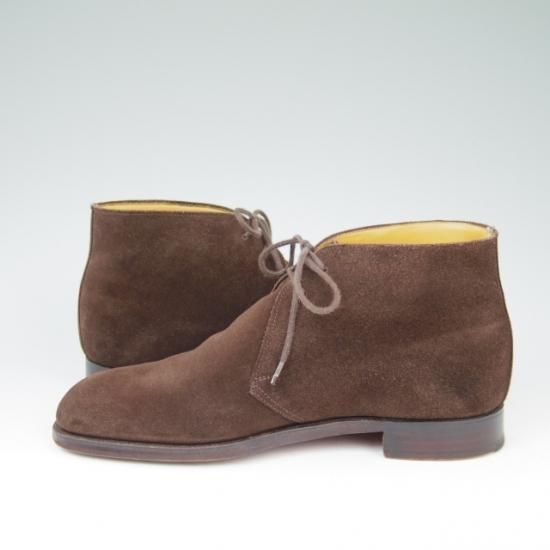 極美品★クロケット&ジョーンズ 5.5E【★チャートシー/CHERTSEY】チャッカブーツ/224ラスト/スエード/濃茶/Crockett&Jones★a432