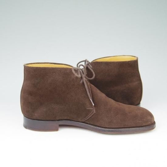 極美品★クロケット&ジョーンズ 5.5E【★チャートシー/CHERTSEY】チャッカブーツ/224ラスト/スエード/濃茶/Crockett&Jones★a432