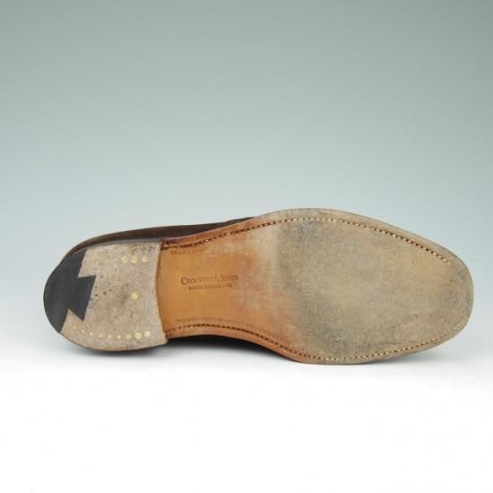 極美品★クロケット&ジョーンズ 5.5E【★チャートシー/CHERTSEY】チャッカブーツ/224ラスト/スエード/濃茶/Crockett&Jones★a432