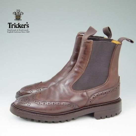 極上★トリッカーズ SIZE 7.5【★サイドゴアブーツ/コマンドソール仕様】カーフ/濃茶/Tricker's★a435