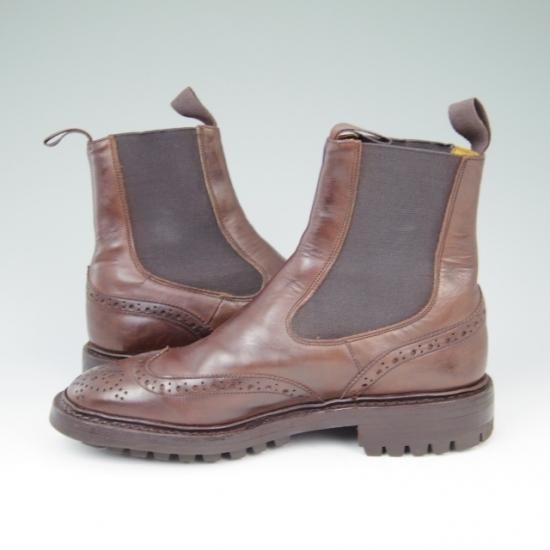 極上★トリッカーズ SIZE 7.5【★サイドゴアブーツ/コマンドソール仕様】カーフ/濃茶/Tricker's★a435
