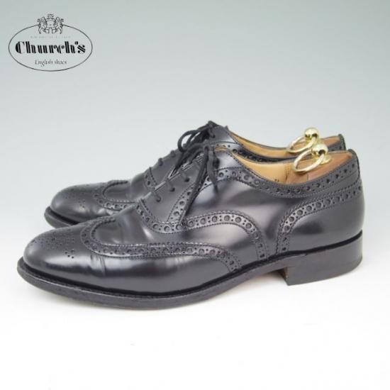 極上★チャーチ 85F/UK8.5【定価￥96,800-★BURWOOD/バーウッド】81ラスト/4都市ロゴ/ポリッシュドバインダーカーフ/黒/Church's★a437